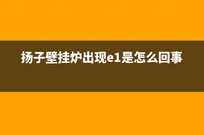 扬子壁挂炉e6故障(扬子壁挂炉出现e1是怎么回事)