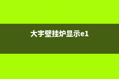 大宇壁挂炉ee什么故障(大宇壁挂炉显示e1)