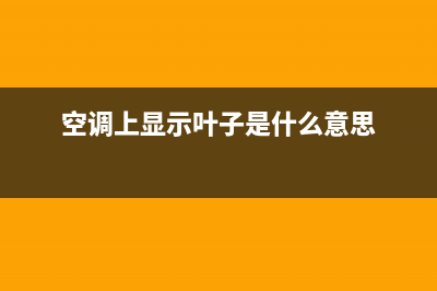 叶子空调e08故障(空调上显示叶子是什么意思)