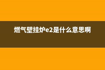 燃气壁挂炉e2是什么故障代码(燃气壁挂炉e2是什么意思啊)