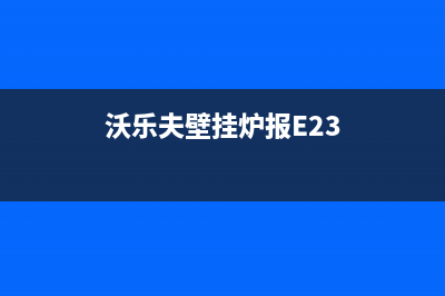 沃乐夫壁挂炉报故障E04代码(沃乐夫壁挂炉报E23)