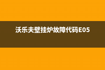 沃乐夫壁挂炉故障代码E24(沃乐夫壁挂炉故障代码E05)