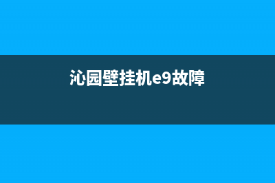 沁园壁挂炉e1代码(沁园壁挂机e9故障)