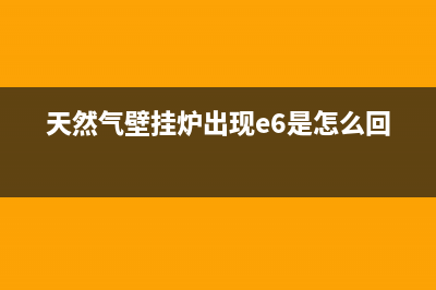 天然气壁挂炉e6故障代码(天然气壁挂炉出现e6是怎么回事)