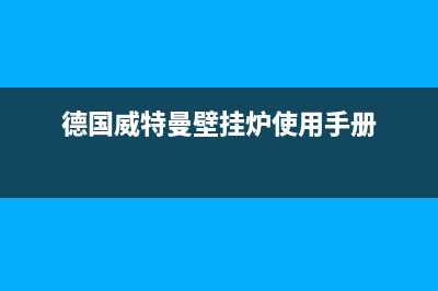 德国威特曼壁挂炉故障E2(德国威特曼壁挂炉使用手册)