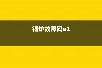 锅炉故障e10复位(锅炉故障码e1)