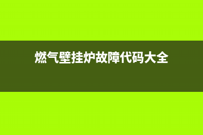 壁挂炉故障码e1代表什么(燃气壁挂炉故障代码大全)