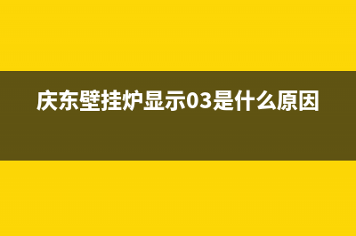 庆东壁挂炉代码e3(庆东壁挂炉显示03是什么原因)