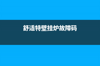 舒曼壁挂炉e8故障(舒适特壁挂炉故障码)