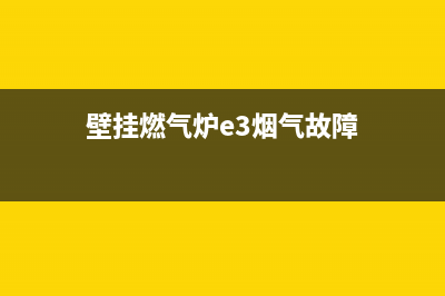 壁挂炉e3烟道故障(壁挂燃气炉e3烟气故障)