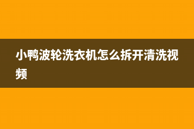 小鸭波轮洗衣机出现故障代码e5(小鸭波轮洗衣机怎么拆开清洗视频)