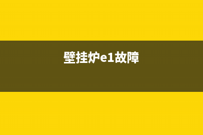 DG壁挂炉报E1故障(壁挂炉e1故障)