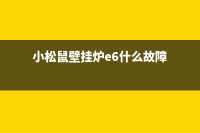 小松鼠壁挂炉e6故障怎么处理(小松鼠壁挂炉e6什么故障)