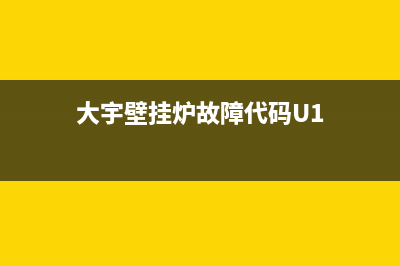 大宇壁挂炉故障代码e1(大宇壁挂炉故障代码U1)