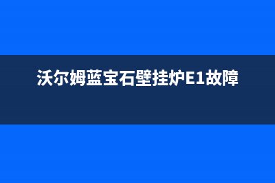 沃尔姆蓝宝石壁挂炉E1故障