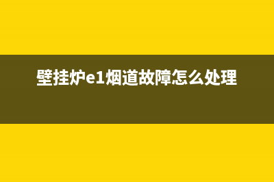 壁挂炉e3排烟故障怎么解决(壁挂炉e1烟道故障怎么处理)