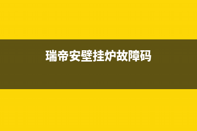 瑞帝安壁挂炉故障e40(瑞帝安壁挂炉故障码)