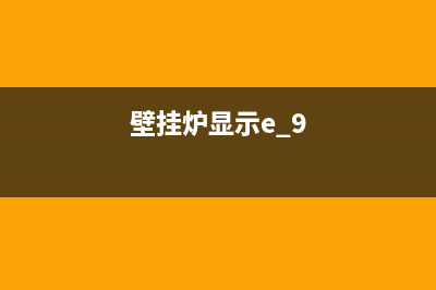 壁挂炉出现e99代码(壁挂炉显示e 9)