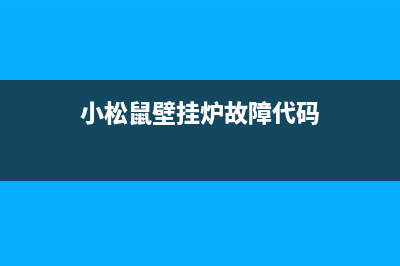 小松鼠壁挂炉故障显示E4(小松鼠壁挂炉故障代码)