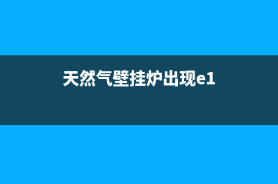 天然气壁挂炉出现e4什么故障(天然气壁挂炉出现e1)