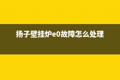 扬子壁挂炉e9故障怎么处理(扬子壁挂炉e0故障怎么处理)