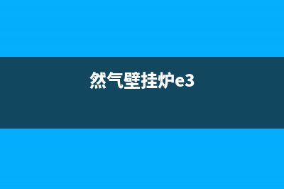 燃气壁挂炉e3排气故障(然气壁挂炉e3)