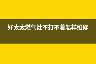 好太太燃气灶故障代码E4(好太太燃气灶不打不着怎样维修)