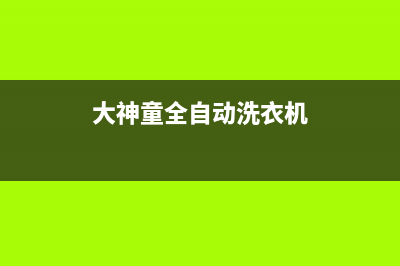 大神童洗衣机e1故障图解(大神童全自动洗衣机)