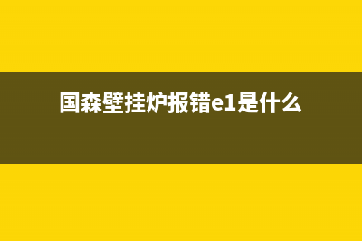 国森壁挂炉e1故障代码(国森壁挂炉报错e1是什么)