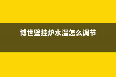 博世壁挂炉水温—博世壁挂炉水温不热怎么解决(博世壁挂炉水温怎么调节)