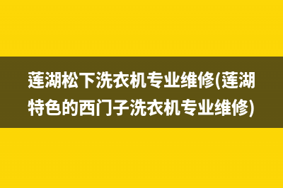 莲湖松下洗衣机专业维修(莲湖特色的西门子洗衣机专业维修)