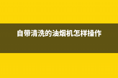 自带清洗油烟机怎么洗(自带清洗油烟机自营)(自带清洗的油烟机怎样操作)