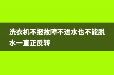 洗衣机不报故障码(洗衣机不操作怎么维修)(洗衣机不报故障不进水也不能脱水一直正反转)