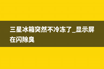 三星冰箱突然不工作了怎么办,三星冰箱突然不制冷了怎么办(三星冰箱突然不冷冻了 显示屏在闪除臭)