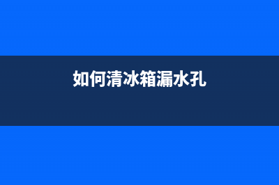 清洗电冰箱漏水口(清洗电冰箱漏水口工具)(如何清冰箱漏水孔)