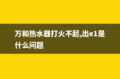 万和热水器打火无响声也无故障码是什么问题？怎么处理？(万和热水器打火不起,出e1是什么问题)