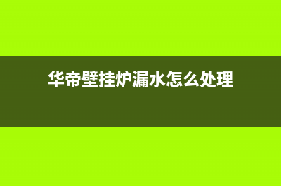 华帝壁挂炉漏水原因(华帝壁挂炉漏水怎么处理)