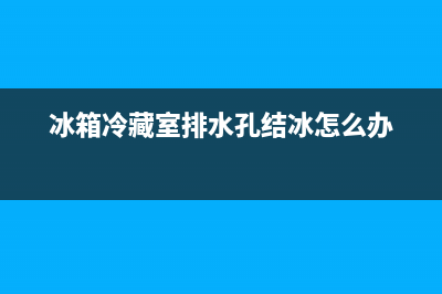 冰箱冷藏室排水孔堵塞怎么办？自己动手排查(冰箱冷藏室排水孔结冰怎么办)