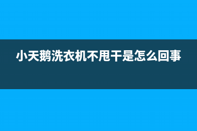 小天鹅洗衣机不排水的原因有哪些？(小天鹅洗衣机不甩干是怎么回事)