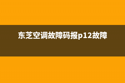 东芝空调p17是什么故障(东芝空调故障码报p12故障)