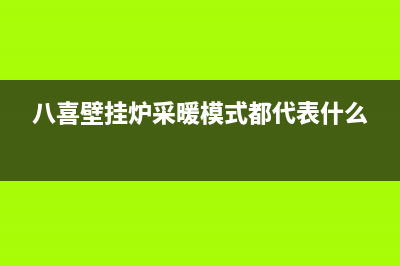 八喜壁挂炉采暖热水两用ECO6 28kW(八喜壁挂炉采暖模式都代表什么)