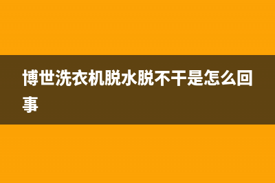 博世洗衣机脱水时漏水原因分析(博世洗衣机脱水脱不干是怎么回事)